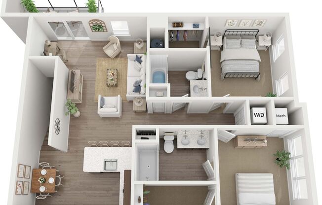 2 beds, 2 baths, 1,275 sqft, $2,195, Unit SF2-212