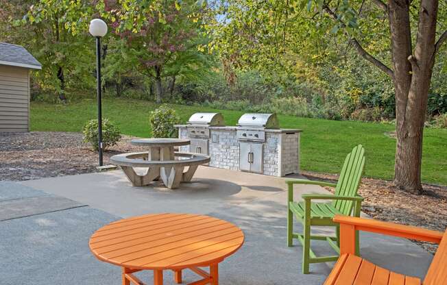 Dual Community Grill and Outdoor Seating