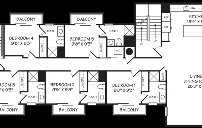 5 beds, 5 baths, $6,330, Unit A