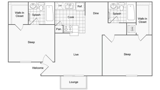 2 beds, 2 baths, 884 sqft, $1,449