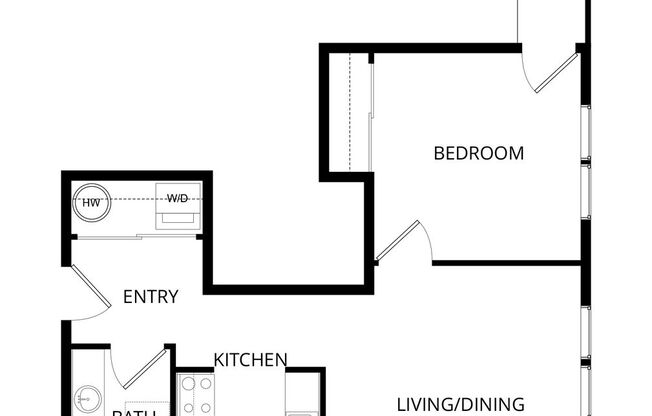 1 bed, 1 bath, 561 sqft, $1,822, Unit B408