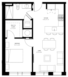 1 bed, 1 bath, 622 sqft, $1,995