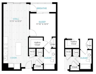 1 bed, 1 bath, 731 sqft, $1,956