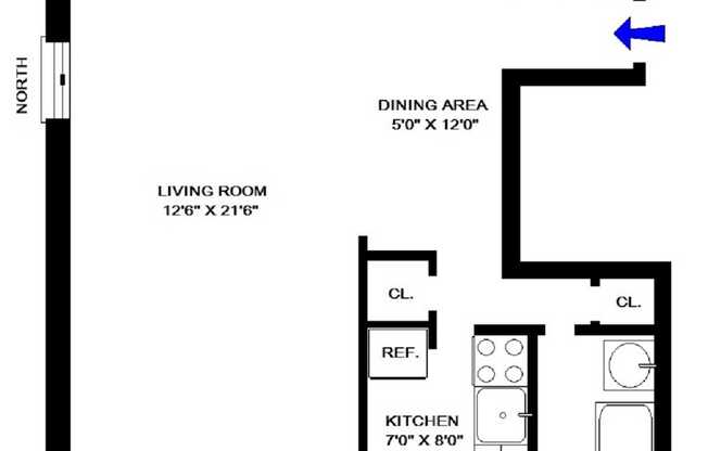 Studio, 1 bath, $2,650, Unit 2G