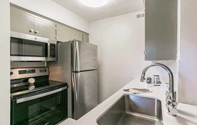 Kitchen with stainless steel appliances