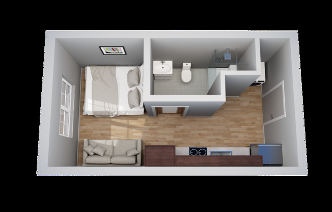 Studio, 1 bath, 283 sqft, $1,263.1, Unit 326