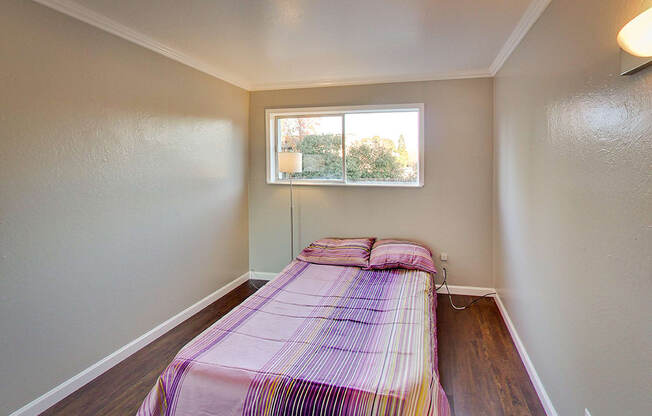 Bedroom with window at THE POST Apartments, PLEASANT HILL , CA 94523