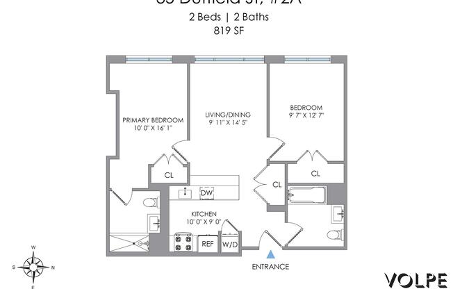 2 beds, 2 baths, 816 sqft, $5,000, Unit 2A