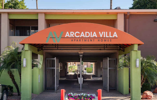 the entrance to the building