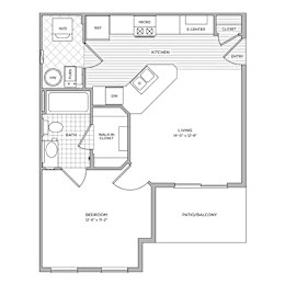 1 bed, 1 bath, 597 sqft, $1,093