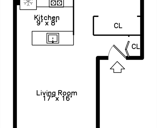 1 bed, 1 bath, 465 sqft, $2,200, Unit 13