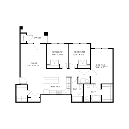 3 beds, 2 baths, 1,270 sqft, $1,899