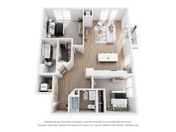 2 beds, 2 baths, 1,235 sqft, $2,299