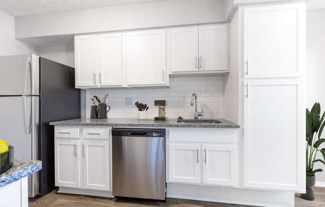 Reserve at Providence Apartment in Charlotte NC photo of kitchen with white cabinets