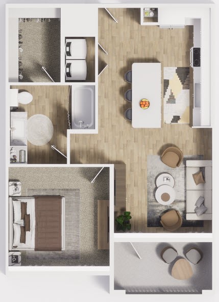 1 bed, 1 bath, 713 sqft, $1,360