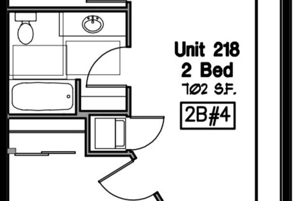 2 beds, 1 bath, 702 sqft, $1,850, Unit 218