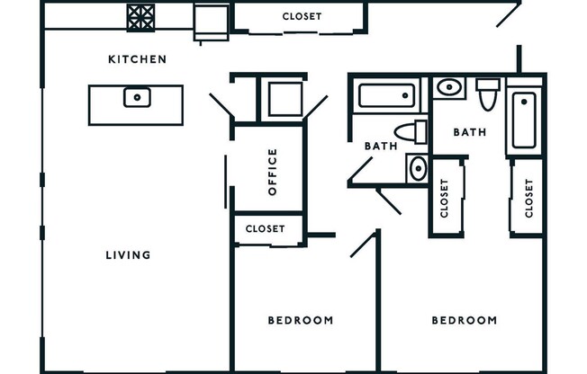 2 beds, 2 baths, 843 sqft, $3,795, Unit 706