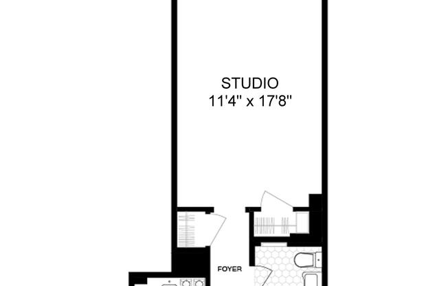 Studio, 1 bath, $2,500, Unit 16S