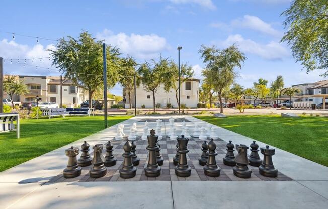 Life size chess at Biscayne Bay Apartments