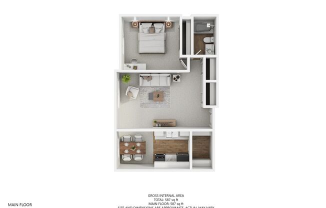 1 bed, 1 bath, 700 sqft, $760, Unit 4530-27