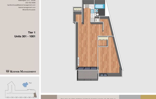 1 bed, 1 bath, 720 sqft, $3,600