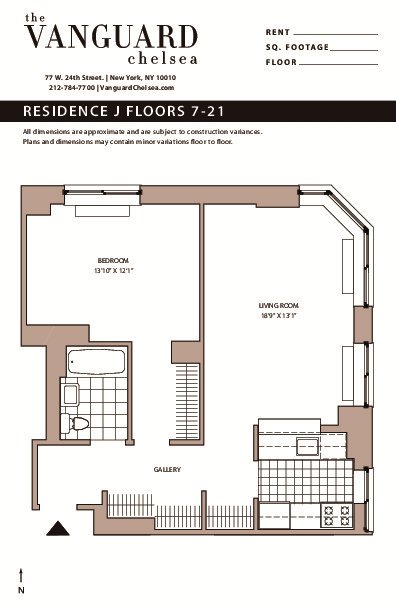1 bed, 1 bath, 715 sqft, $7,001, Unit 20J