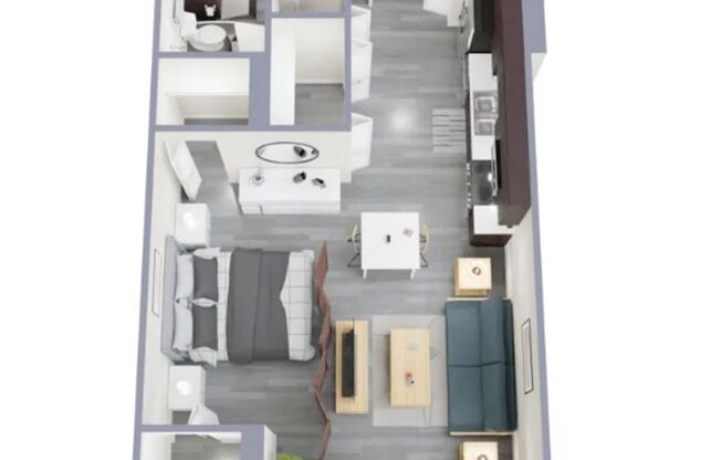 Studio, 1 bath, 444 sqft, $1,925, Unit 405