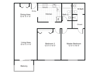 2 beds, 2 baths, 1,100 sqft, $2,340