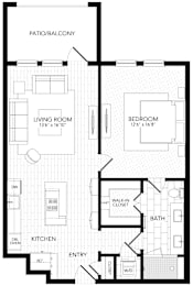 1 bed, 1 bath, 864 sqft, $2,959