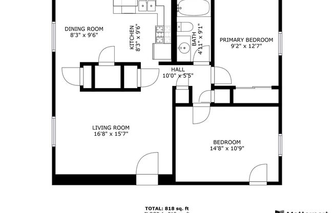 2 beds, 1 bath, 920 sqft, $1,299, Unit 33