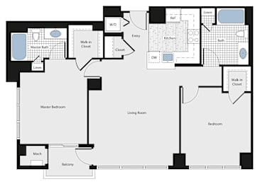 2 beds, 2 baths, 1,105 sqft, $3,101