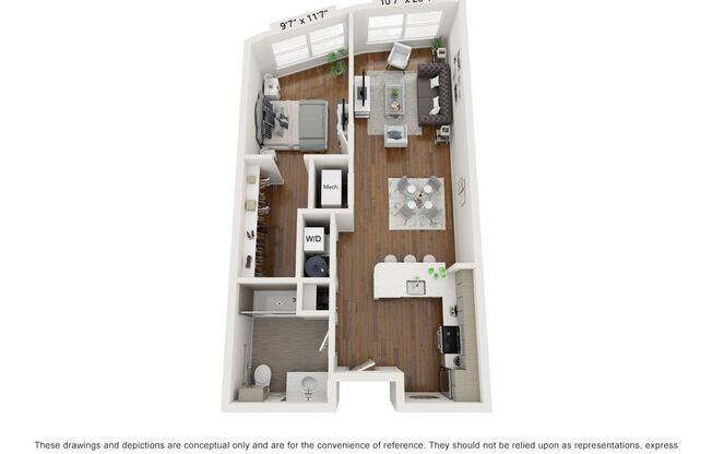 1 bed, 1 bath, 754 sqft, $2,450, Unit 3116