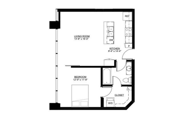 1 bed, 1 bath, 661 sqft, $1,895, Unit 911