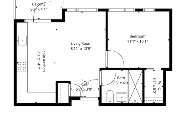 1 bed, 1 bath, 500 sqft, $5,100, Unit 4B