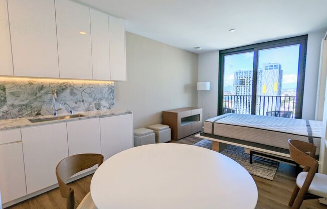 New Fully Furnished High Floor luxurious Studio with 1-Parking at 'A'ali'i