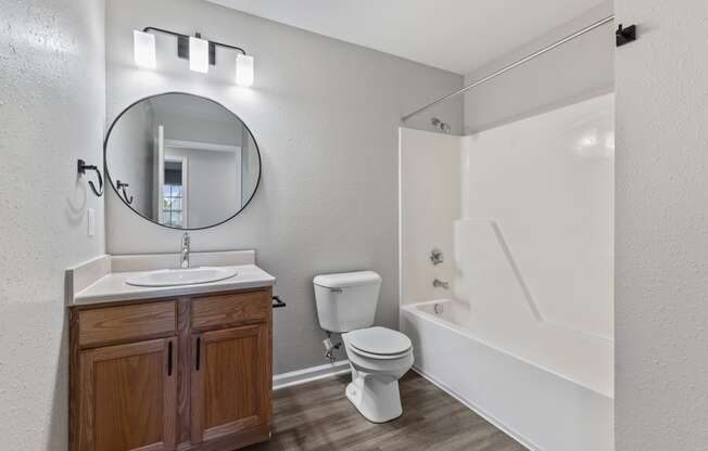 Guest Bathroom With Upgraded Mirror and Soaking Tub