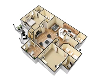 2 beds, 2 baths, 1,410 sqft, $1,826