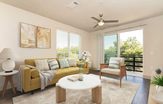 Living Room with Balcony and Hard Surface Flooring