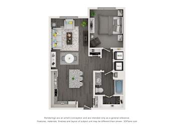 1 bed, 1 bath, 767 sqft, $1,387