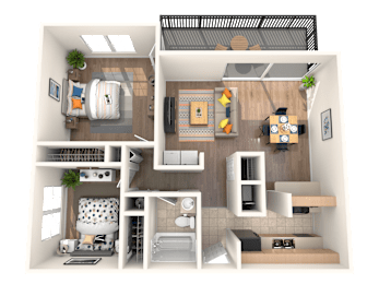 2 beds, 1 bath, 840 sqft, $2,480