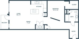 1 bed, 1 bath, 1,049 sqft, $1,975