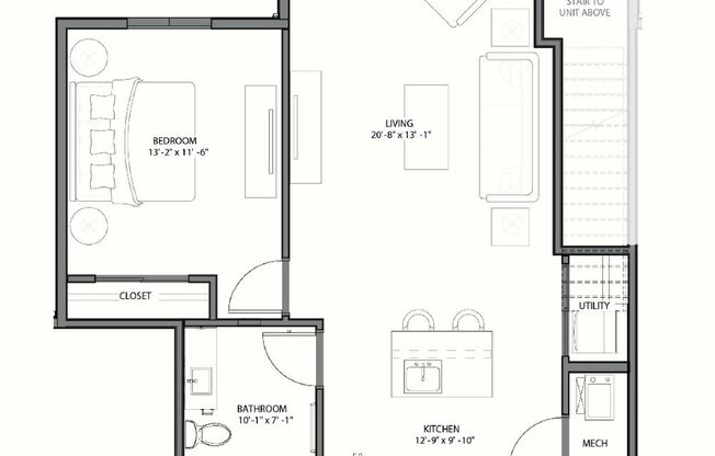 1 bed, 1 bath, 760 sqft, $1,550, Unit 2E104