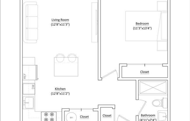 1 bed, 1 bath, 566 sqft, $2,375, Unit B4