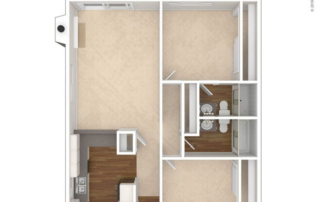 2 beds, 2 baths, 1,086 sqft, $3,135
