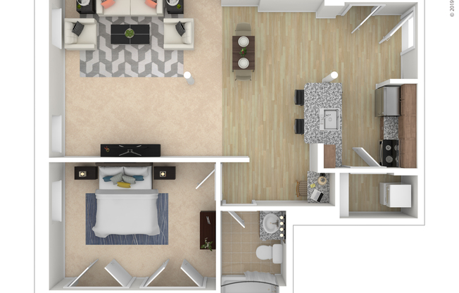 1 bed, 1 bath, 822 sqft, $2,773