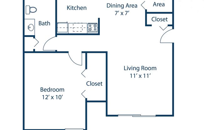 1 bed, 1 bath, 640 sqft, $1,075, Unit 2208