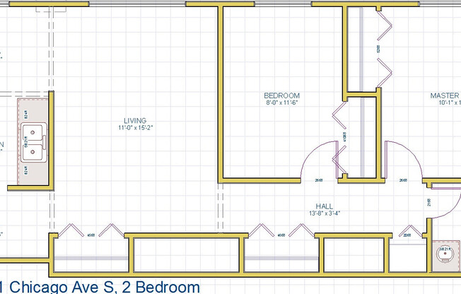 2 beds, 1 bath, 900 sqft, $1,295, Unit 2101