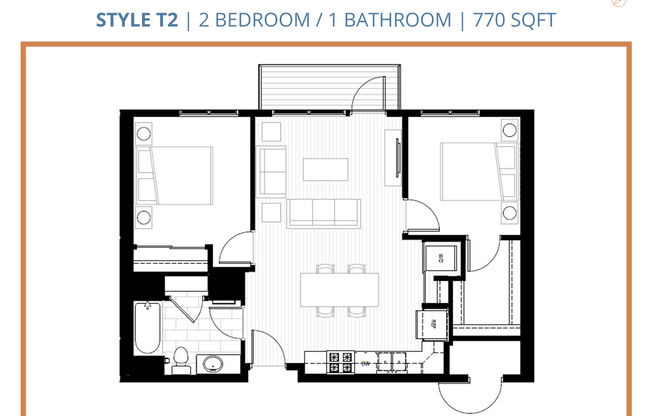 2 beds, 1 bath, 770 sqft, $1,650, Unit 402