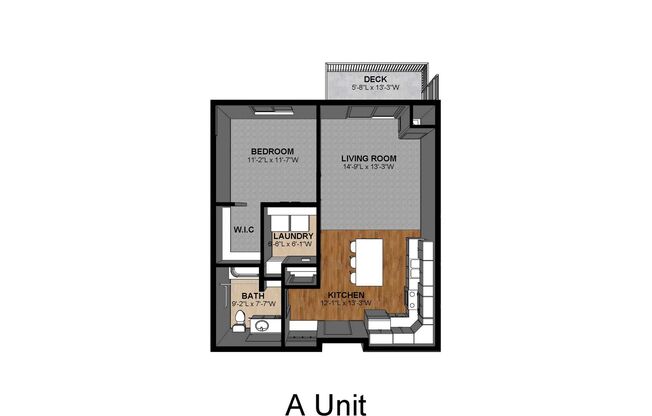 1 bed, 1 bath, 748 sqft, $1,045