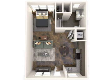 Studio, 1 bath, 517 sqft, $1,799